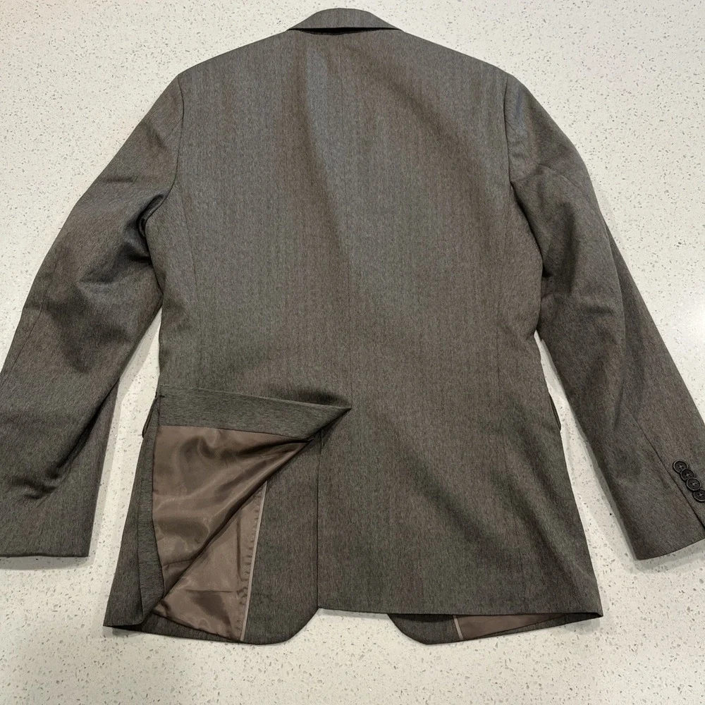 Banana Republic Blazer Mens 38S Gray Tailored Slim Textured Suit Jacket 2 Button